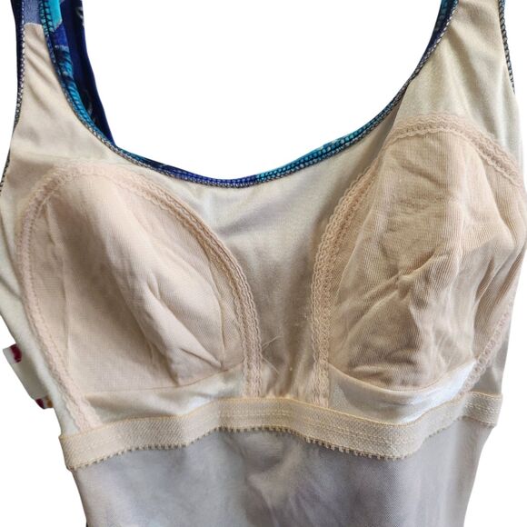 Roxanne 1 Piece Swim Suit-Floral-Metalic Thread-Silver Accent-Ruching-12/34C - Picture 8 of 10